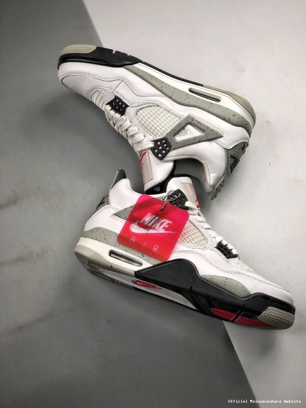 Official Maikesneakers White (nike) 840606-192 Cement Air Jordan OG 4 0805